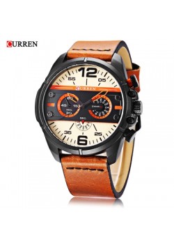Curren Sports Leather Fashion Watch For Men, 8259